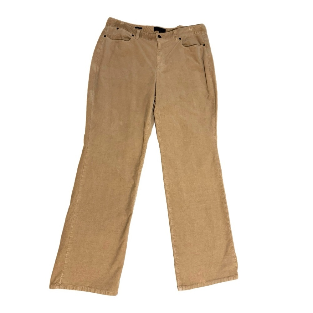 Talbots Womens Curvy Straight Leg Corduroy Pants Warm Beige Size 16 Trousers - Picture 2 of 10